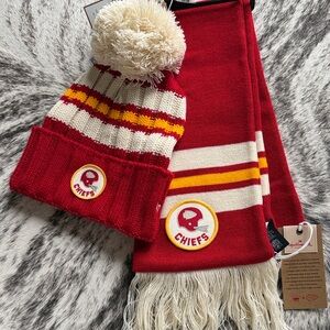 NFL “Hallmark Edition” Kansas City Chiefs Adult Knit Hat and Scarf Set